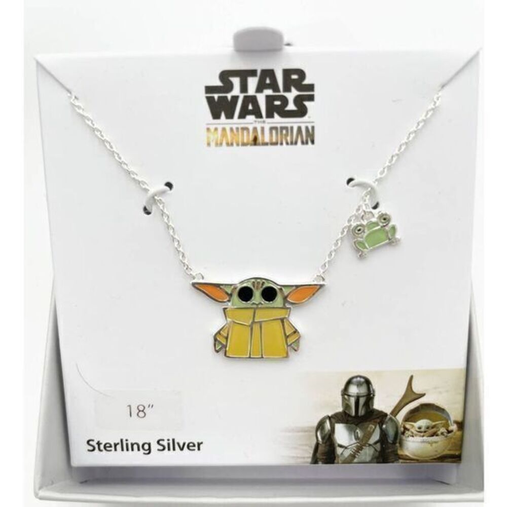 Disney Star Wars Mandalorian silver necklace nwt